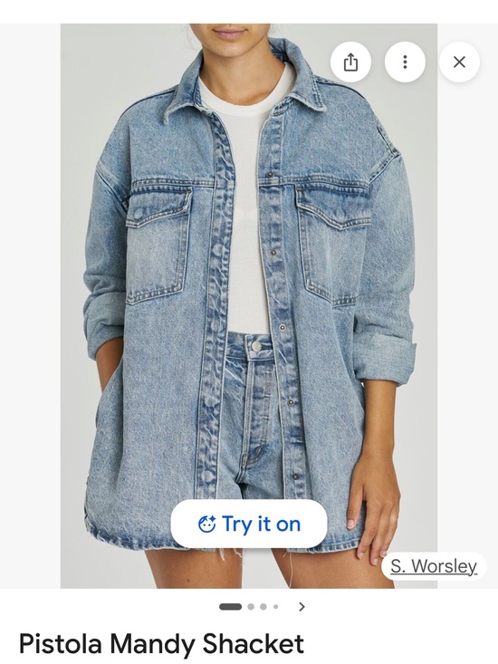pistola Tops - pistola Light Blue Denim Shacket